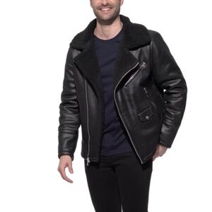 Men's Calvin Klein Asymmetrical Faux Leather Moto Jacket